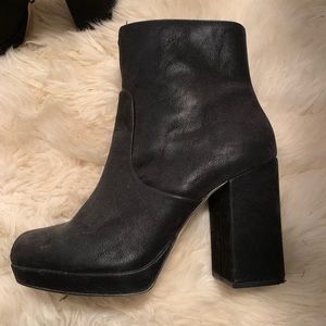 Black Faux Leather Bootie